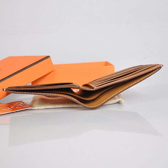 Cheap Fake Hermes MC Socrate Bi-Fold Wallet H006 Camel